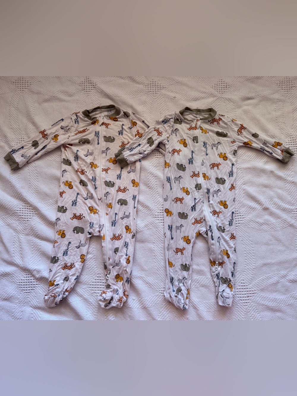 Milkberry Safari Footed Sleepers | 0-3M & 3-6M | TWIN